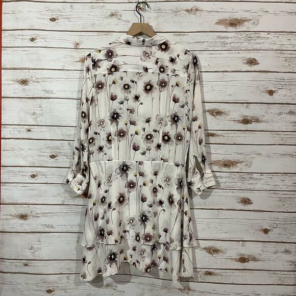 Equipment Natalia Floral Dress - White Floral - Medium - Picture 13 of 13